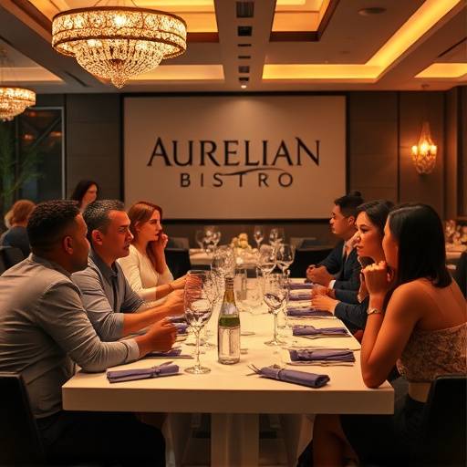 A corporate event at Aurelian Bistro, showcasing a professional and stylish setting.