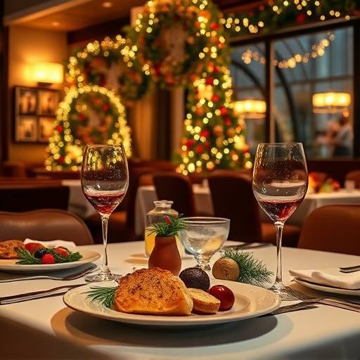 A festive Christmas dinner table at Aurelian Bistro