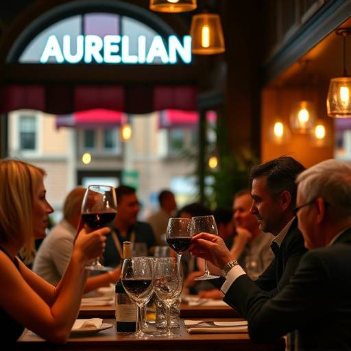 A group of people tasting wine at Aurelian Bistro
