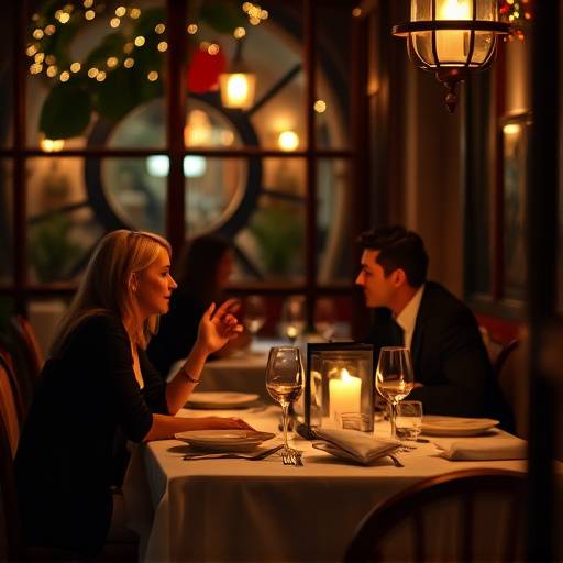 A romantic Valentine's Day dinner setting at Aurelian Bistro